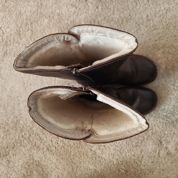 UGG Rosen Leather Riding Boots | sz 8, Espresso Brown, original box - Picture 10 of 16